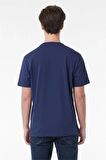 Lee Lightweight SS Wobbly Logo Crew Neck Bisiklet Yaka Erkek T-shirt L65QAIEE Navy