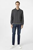 Erkek Polo Yaka Waffle Sweat TR2013700442 KOYU GRİ