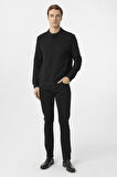 Erkek Polo Yaka Waffle Sweat TR2013700442 Siyah