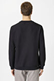 Erkek O Yaka Waffle Sweat TR2013700460 Siyah