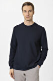 Erkek O Yaka Waffle Sweat TR2013700460 Lacivert