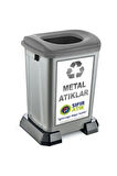 Geri Dönüşüm Kutusu Metal Atık Sıfır Atık Kutusu 50 Lt - 1 ADET