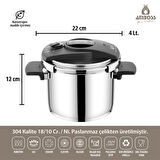 Amboss Eniomatik Çelik Klipso 4 lt Düdüklü Tencere