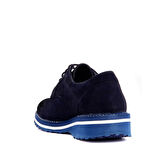 FOSCO FSC8071 LACİVERT NUBUK ERKEK TÜM YÜZ BAĞLI İĞNE BASKILI KLASİK EVA TABAN AYAKKABI