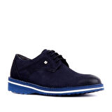 FOSCO FSC8071 LACİVERT NUBUK ERKEK TÜM YÜZ BAĞLI İĞNE BASKILI KLASİK EVA TABAN AYAKKABI