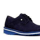 FOSCO FSC8071 LACİVERT NUBUK ERKEK TÜM YÜZ BAĞLI İĞNE BASKILI KLASİK EVA TABAN AYAKKABI