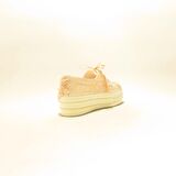 MESHURE MSRE001 PUDRA KADIN NAKIŞLI KURDELE BAĞLI İNCİ DETAYLI GELİNLİK SNEAKER AYAKKABI