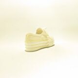 MESHURE MSRE001 SEDEF KADIN NAKIŞLI KURDELE BAĞLI İNCİ DETAYLI GELİNLİK SNEAKER AYAKKABI