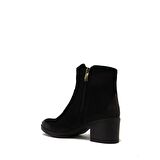 CASTLE BLACK CB92158 SİYAH NUBUK KADIN FERMUAR DETAYLI KLASİK YARIM BOT