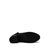 CASTLE BLACK CB92158 SİYAH NUBUK KADIN FERMUAR DETAYLI KLASİK YARIM BOT