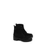 CASTLE BLACK CB42345 SİYAH NUBUK KADIN ÇİFTYÜZ BAĞLI POSTAL BOT