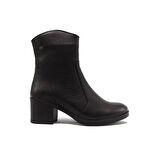 CASTLE BLACK CB92164-1 SİYAH KADIN KISA KALIN TOPUK FERMUARLI BOT