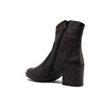 CASTLE BLACK CB92164-1 SİYAH KADIN KISA KALIN TOPUK FERMUARLI BOT