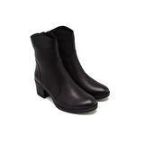 CASTLE BLACK CB92164-1 SİYAH KADIN KISA KALIN TOPUK FERMUARLI BOT