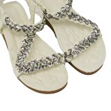 GUJA BLG22Y120-10 BEYAZ KADIN TAŞLI SANDALET