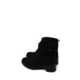 CASTLE BLACK CB32345-1 SİYAH NUBUK KADIN FERMUARLI TOPUKLU BOT