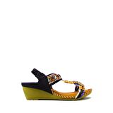 GUJA BLG151-3 SİYAH KADIN TAŞLI DOLGU TOPUK SANDALET
