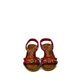 GUJA BLG151-5 KIRMIZI KADIN TAŞLI DOLGU TOPUK SANDALET