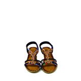 GUJA BLG151-5 SİYAH KADIN TAŞLI DOLGU TOPUK SANDALET