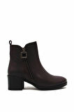 CASTLE BLACK CB92163 KAHVERENGİ KADIN TÜM YÜZ FERMUAR DETAYLI BOT