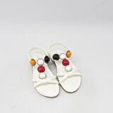 GUJA BLG22Y150-9 BEYAZ KADIN RENKLİ BÜYÜK BOCUKULU SANDALET