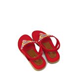 GUJA BLG22Y120-16 KIRMIZI KADIN PARMAK ARASI BONCUKLU SANDALET