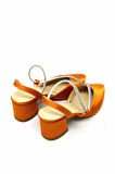 KANUGA BB2022-68 TURUNCU KADIN ÇAPRAZ BANT ÖNÜ KAPALI AYAKKABI