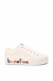 BENETTON BN-30867 BEYAZ KADIN YÜKSEK TABAN BAĞLI SPOR AYAKKABI