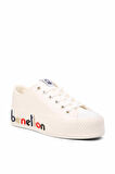BENETTON BN-30867 BEYAZ KADIN YÜKSEK TABAN BAĞLI SPOR AYAKKABI