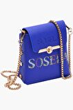 SOSELA SSL-7104 SAKS MAVİSİ DESENLİ KADIN ÇAPRAZ ÇANTA