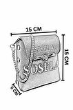 SOSELA SSL-7104 SAKS MAVİSİ DESENLİ KADIN ÇAPRAZ ÇANTA