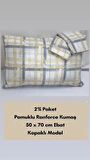 NİVEMESHOME FÜME EKOSE DESEN 2 Lİ YASTIK KILIFI KAPAKLI 50X70
