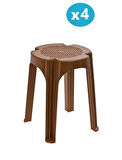 Omnipazar SY-4640 Plastik Tabure Büyük Boy 4'lü Set