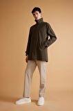 DeFacto Su İtici Rüzgar Geçirmez Slim Fit Parka Mont Dar Kesim Polo Yaka Fermuarlı Cepli B6305AX24SPKH438