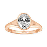 F Renk 1 Karat Oval Pırlanta Tektaş Yüzük - HRD Sertifikalı