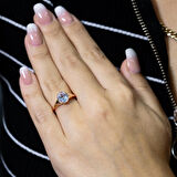 F Renk 1 Karat Oval Pırlanta Tektaş Yüzük - HRD Sertifikalı