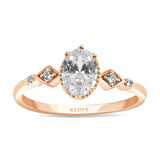 F Renk 0.77 Karat Vintage Tektaş Yüzük-HRD Sertifikalı