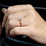 F Renk 0.77 Karat Vintage Tektaş Yüzük-HRD Sertifikalı