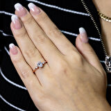 F Renk 0.77 Karat Vintage Tektaş Yüzük-HRD Sertifikalı