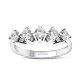 E Renk 1 Karat Pırlanta Beştaş Yüzük