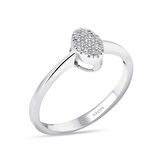 0.10 Karat Oval Pırlanta Coronet Yüzük