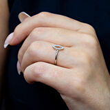 0.10 Karat Pırlanta Markiz Coronet Yüzük