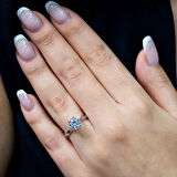 1 Karat E Renk Pırlanta Vintage Tektaş Yüzük-HRD Sertifikalı