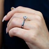 1 Karat E Renk Pırlanta Vintage Tektaş Yüzük-HRD Sertifikalı