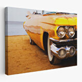 Sarı Klasik Araba Tablosu-6612