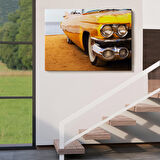 Sarı Klasik Araba Tablosu-6612