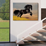 Şaha Kalkmış Siyah At Tablosu-6613