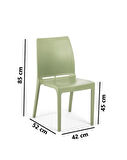 Omnipazar SY-2506 Plastik Eve Bahçe Koltuk Sandalye 4'lü Set