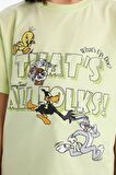 Kız Çocuk Looney Tunes Relax Fit Bisiklet Yaka Kısa Kollu Tişört