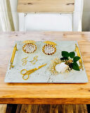 Soulmate Beyaz Desenli Söz Tepsisi ve Nişan Tepsisi